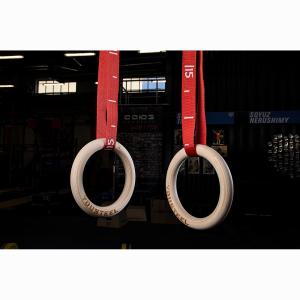 Купить Кольца гимнастические 32 мм красные стропы в Рошале 